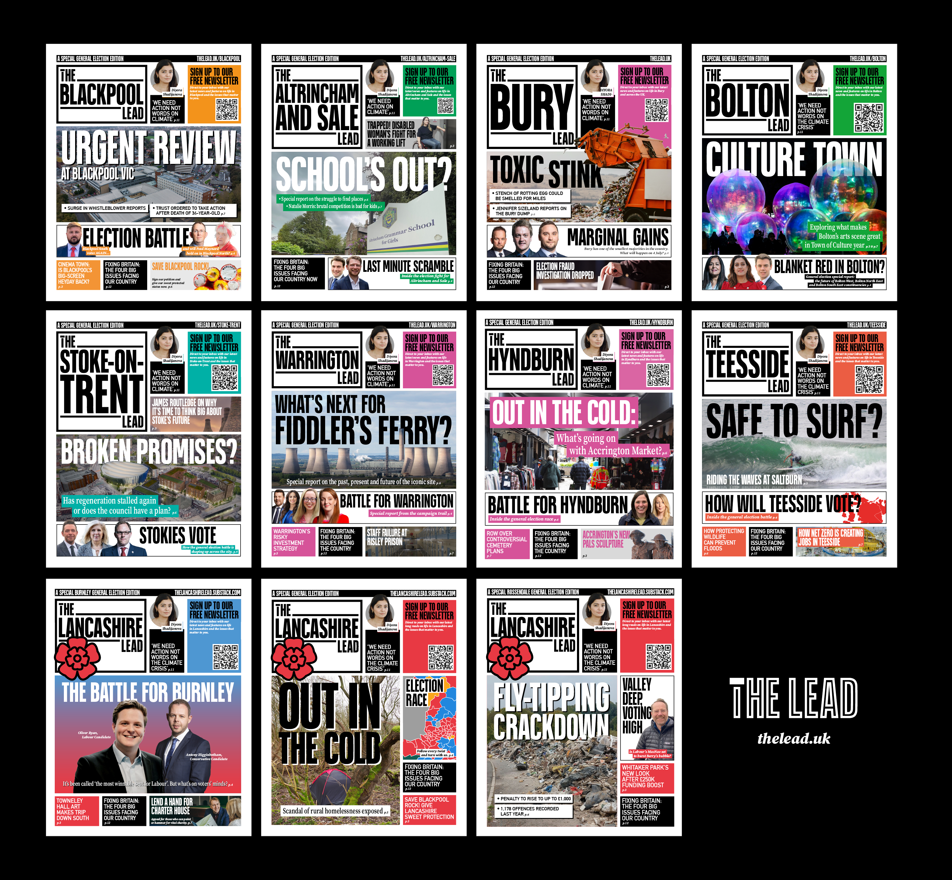 front covers of The Lead general election special